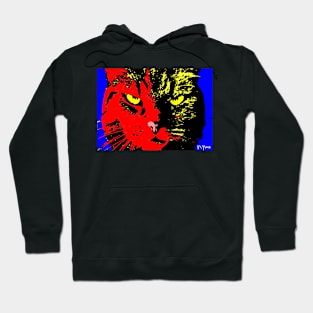 ANGRY CAT POP ART - RED YELLOW BLACK BLUE Hoodie